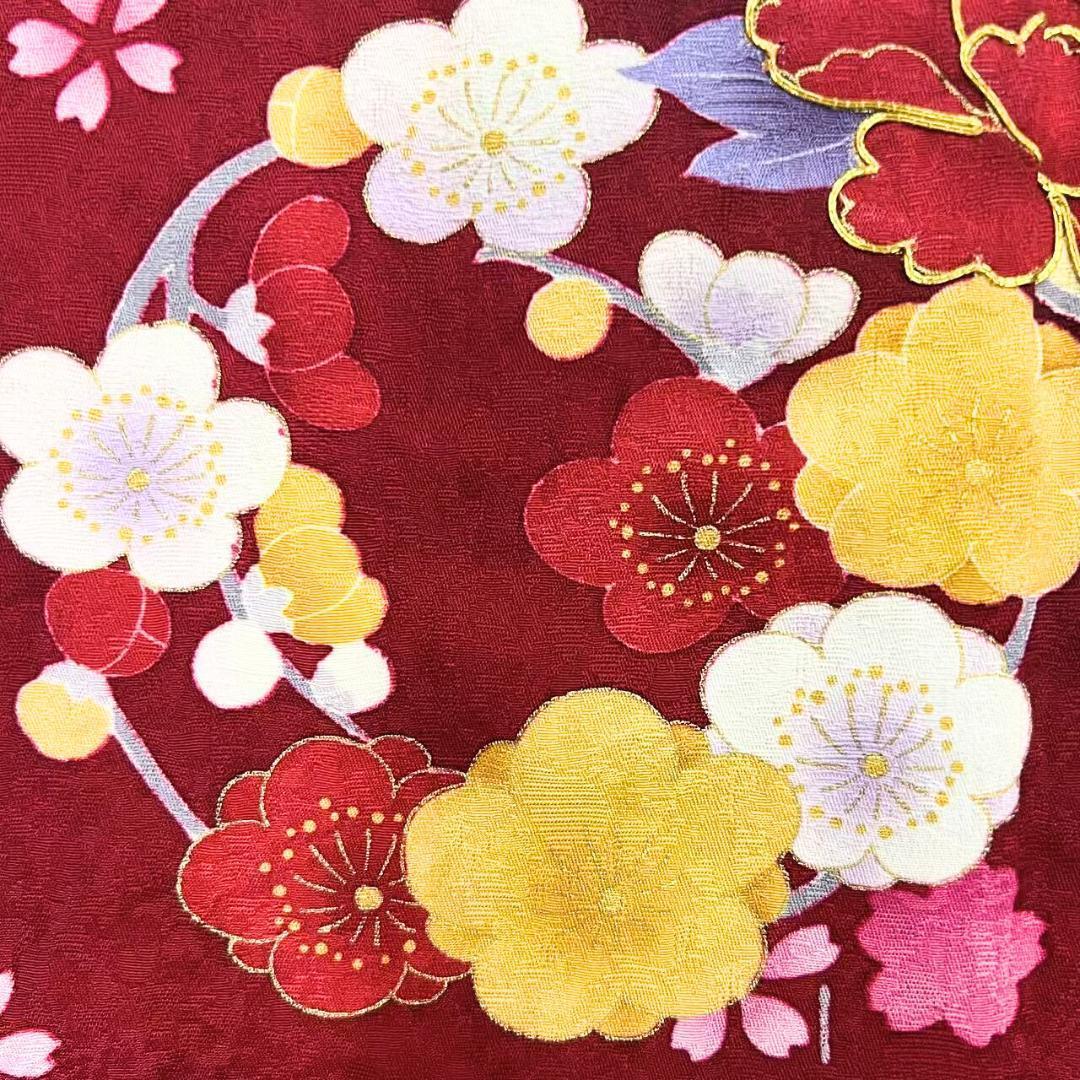 【美品】 振袖 正絹 古典柄 成人式 単品 枝垂れ桜 黒 *203 ●