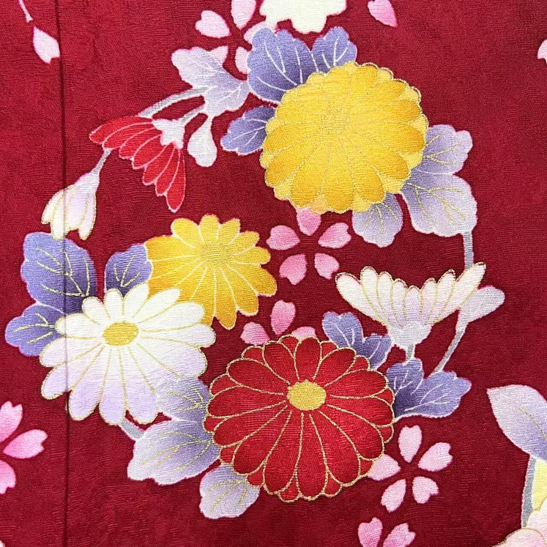 【美品】 振袖 正絹 古典柄 成人式 単品 枝垂れ桜 黒 *203 ●