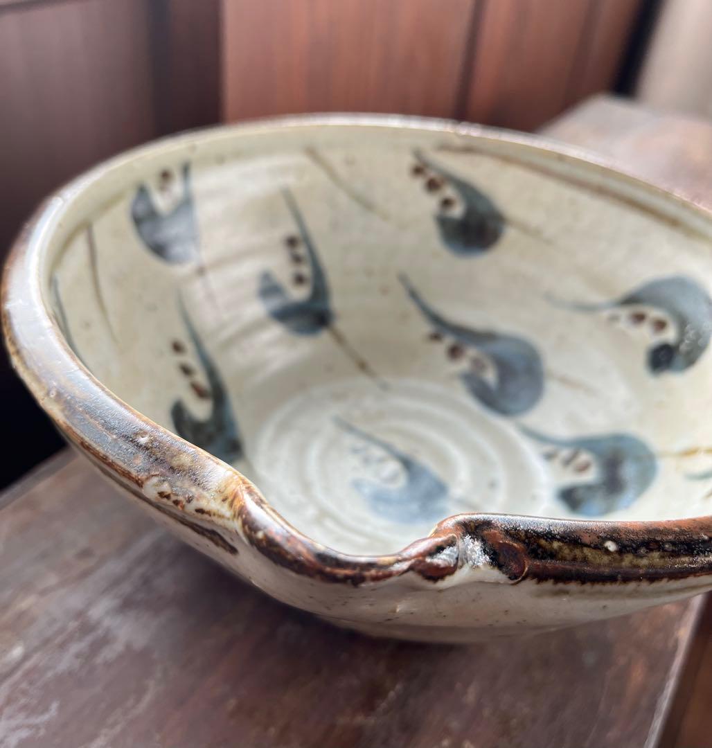 レア★Roy & Chieko 笠間焼 片口中鉢(径20㎝ 高さ8.5cm）