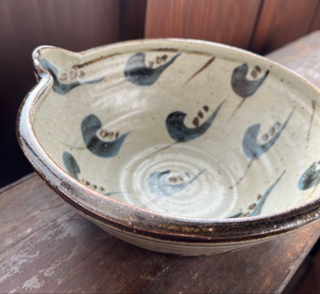 レア★Roy & Chieko 笠間焼 片口中鉢(径20㎝ 高さ8.5cm）