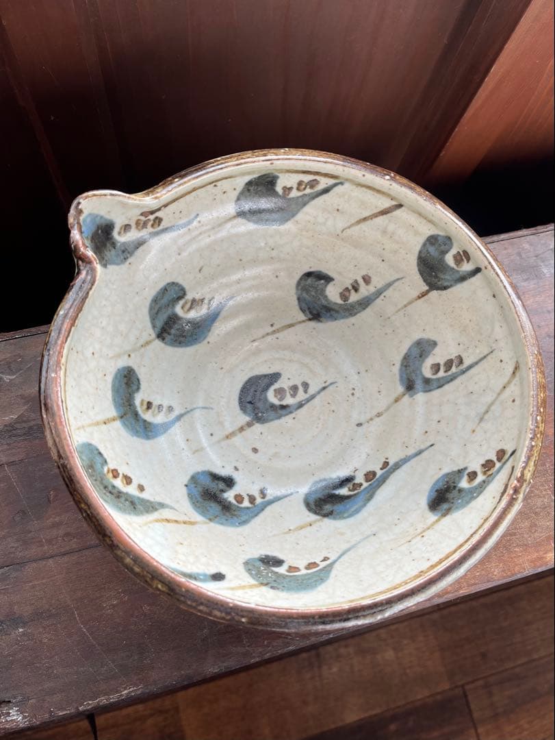 レア★Roy & Chieko 笠間焼 片口中鉢(径20㎝ 高さ8.5cm）