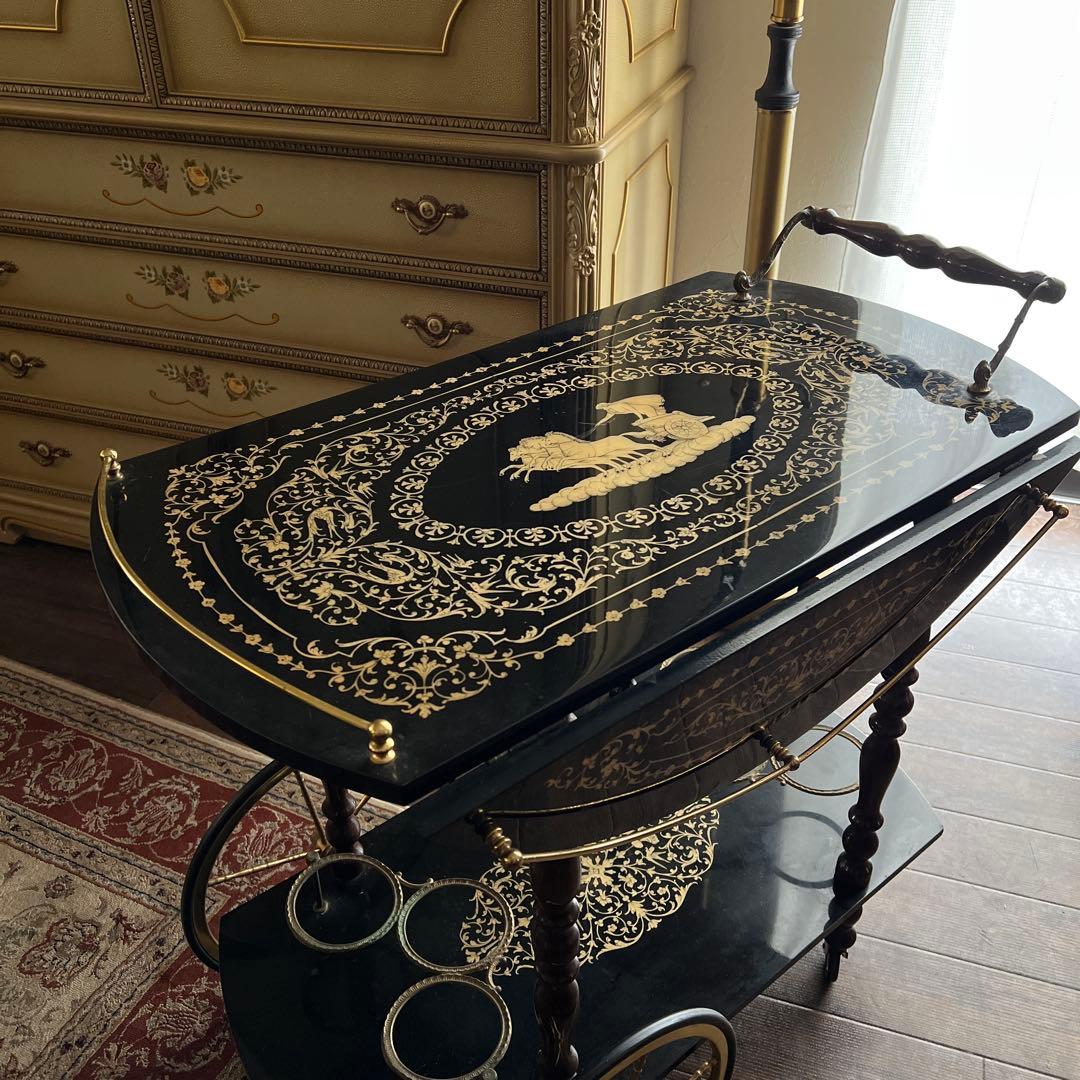 k190r119 イタリア製 象嵌バタフライワゴン ローマ 天使の戦車 インレイ