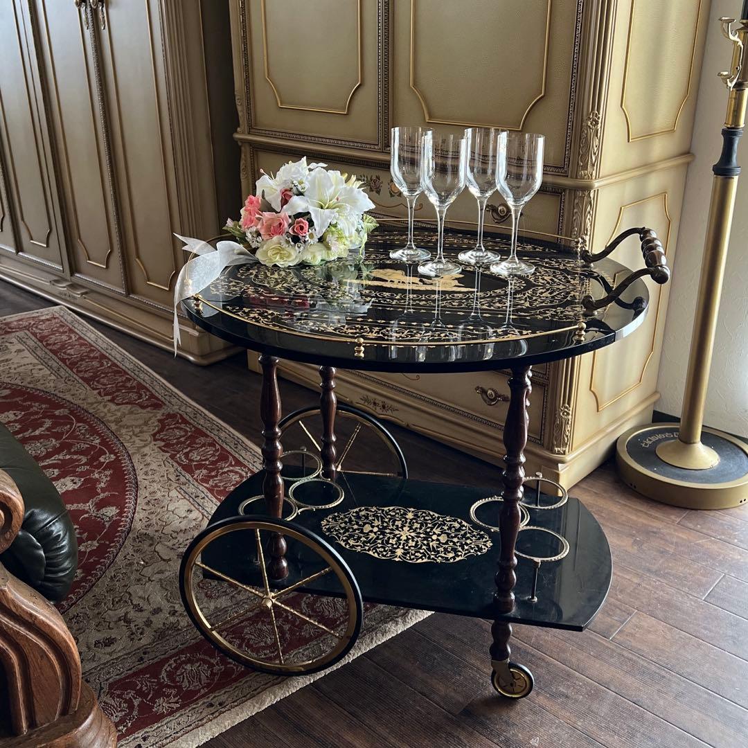 k190r119 イタリア製 象嵌バタフライワゴン ローマ 天使の戦車 インレイ