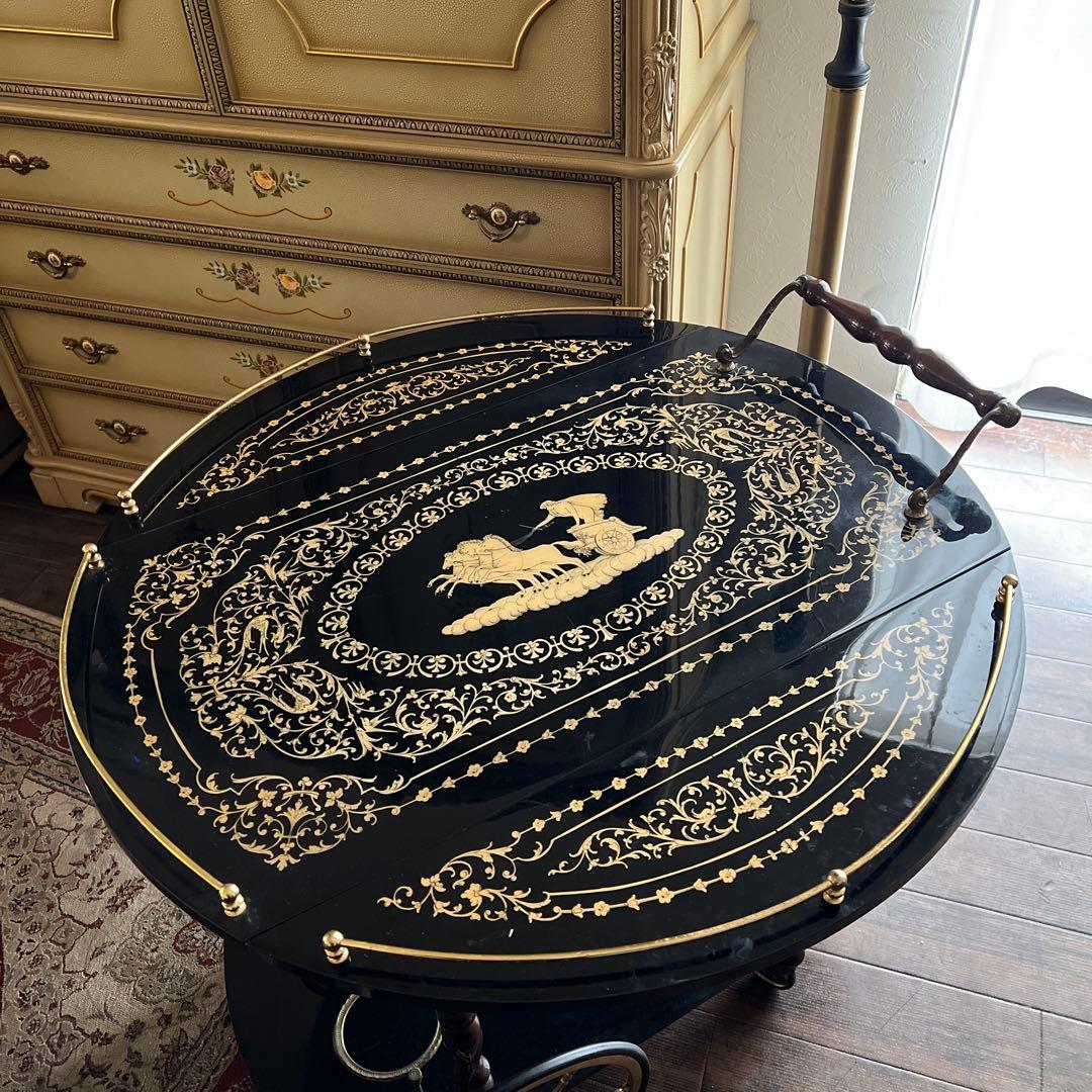 k190r119 イタリア製 象嵌バタフライワゴン ローマ 天使の戦車 インレイ