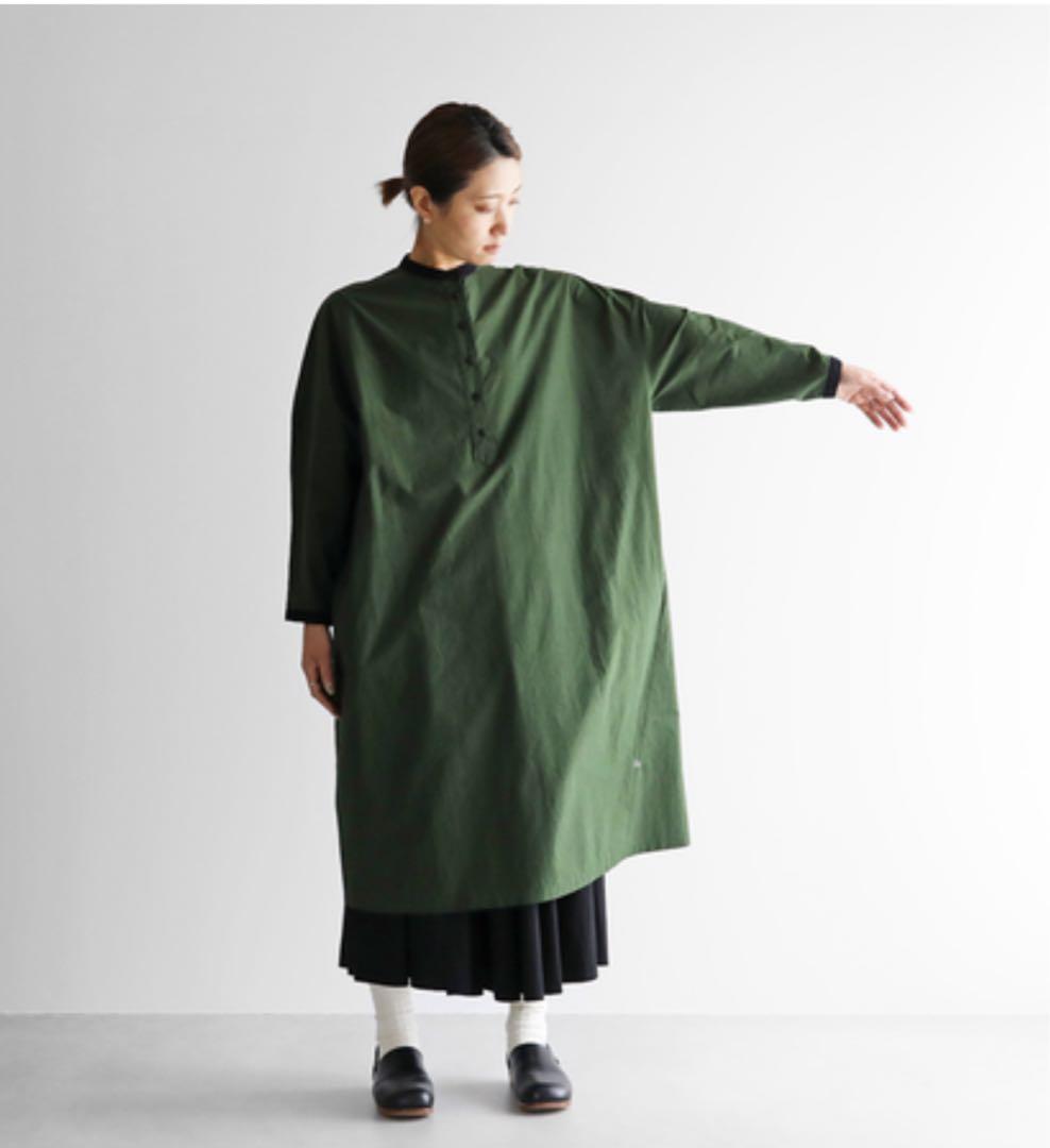 huis ワンピース　バンドカラー　遠州織物　HUIS