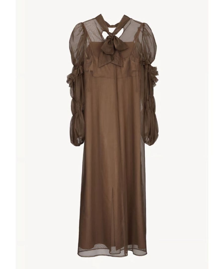 acka tulle sheer one-piece ブラウン サイズ2