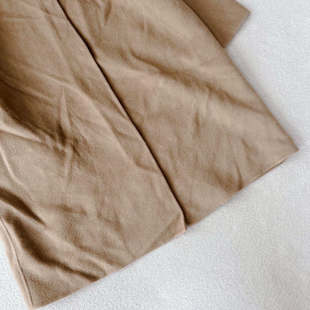 近年✨セオリー　リバーコート　ダブルフェイス　カシミヤ ノーカラー　キャメル　S