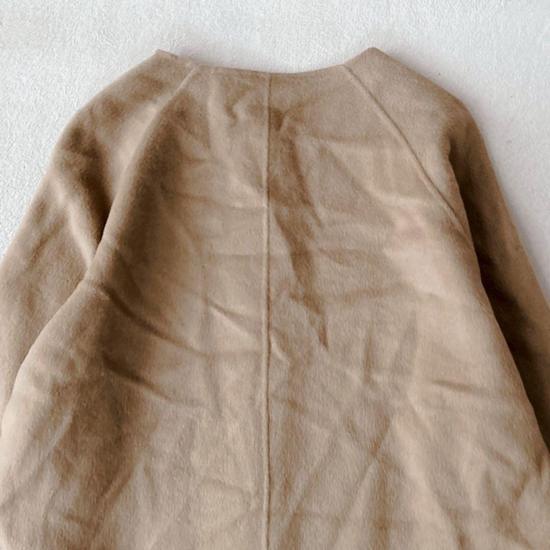 近年✨セオリー　リバーコート　ダブルフェイス　カシミヤ ノーカラー　キャメル　S