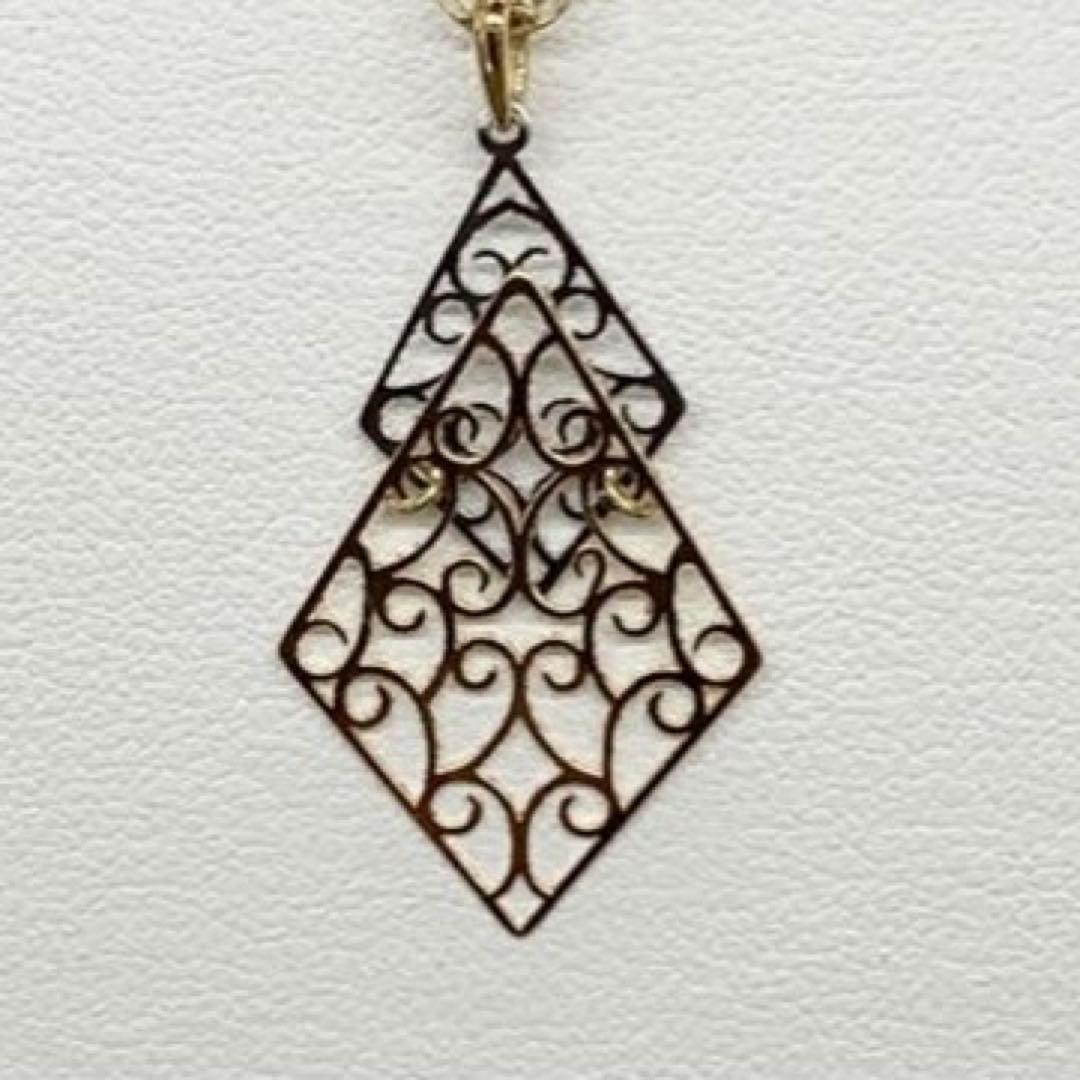 18金 k18 コンビカラー　透かし模様　リバーシブル　ペンダントトップ