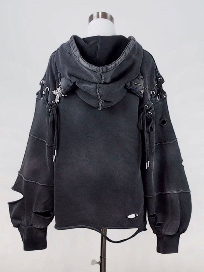 hidolatral theodol ダメージオーバーサイズ猫耳パーカー