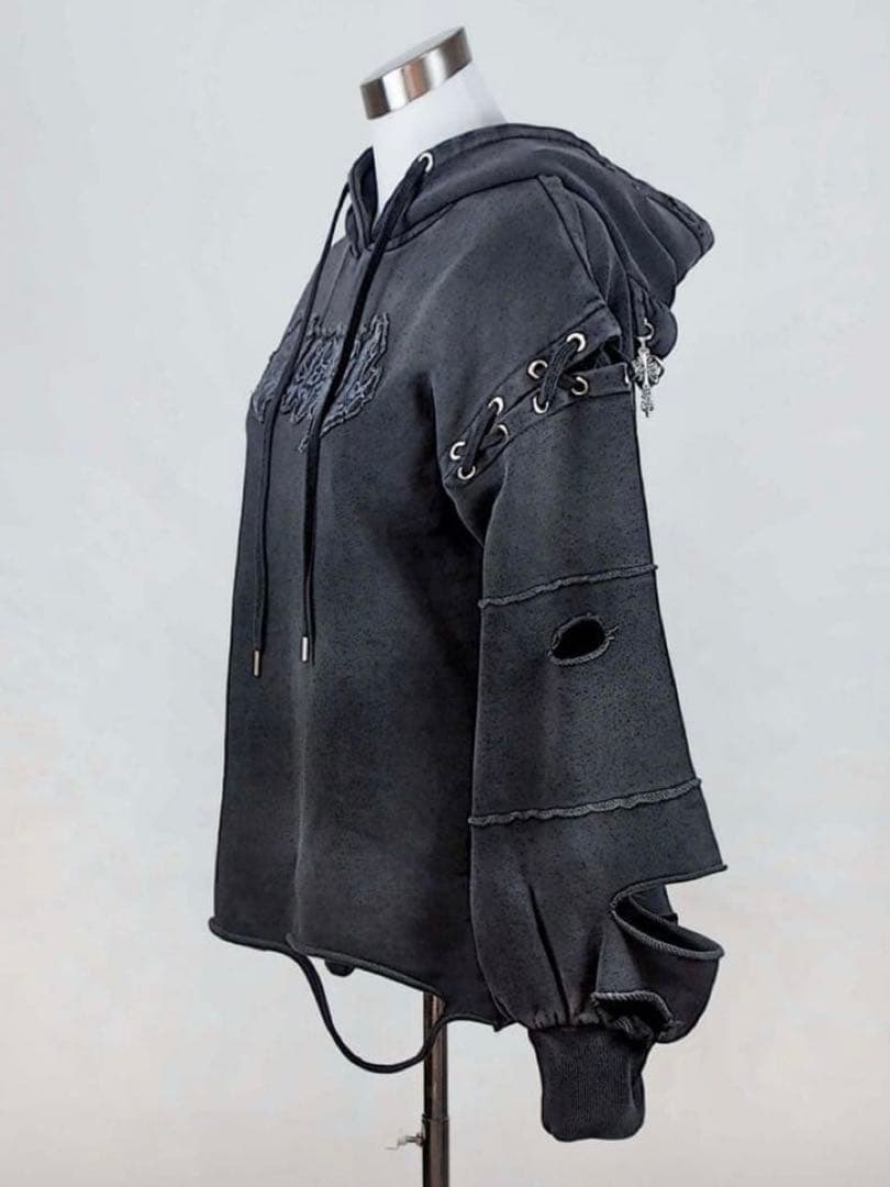 hidolatral theodol ダメージオーバーサイズ猫耳パーカー