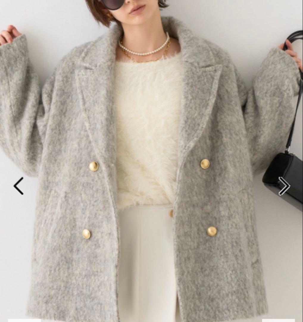 エマ ルージュヴィフ ラメシャギースライバーPコート/ピーコート