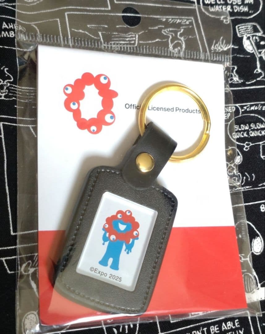 ミャクミャク帽子(59cm)ブラック、ホワイト＆プレーンクッキー＆キーホルダー