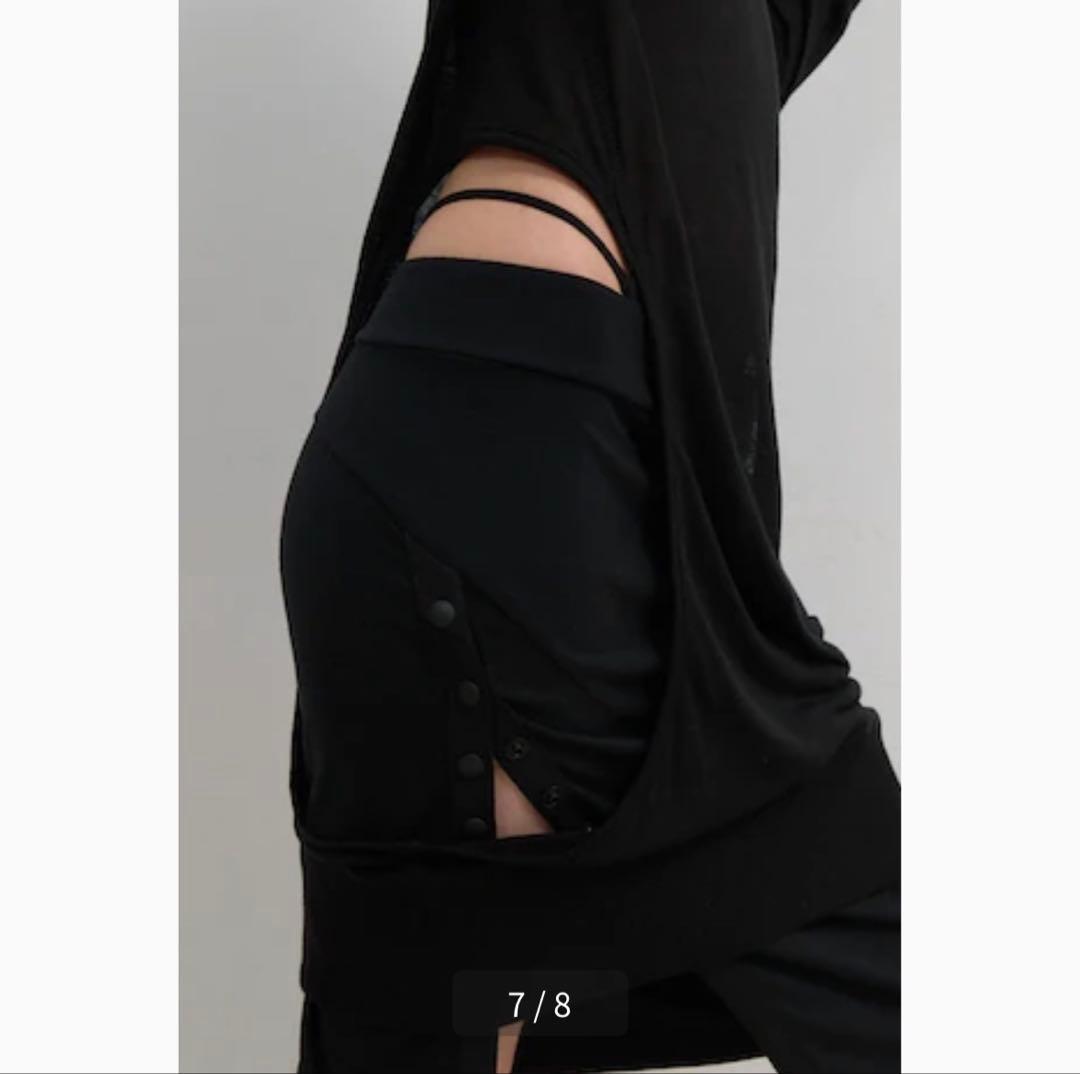 ojos ボタンスリットミディスカート/ブラック