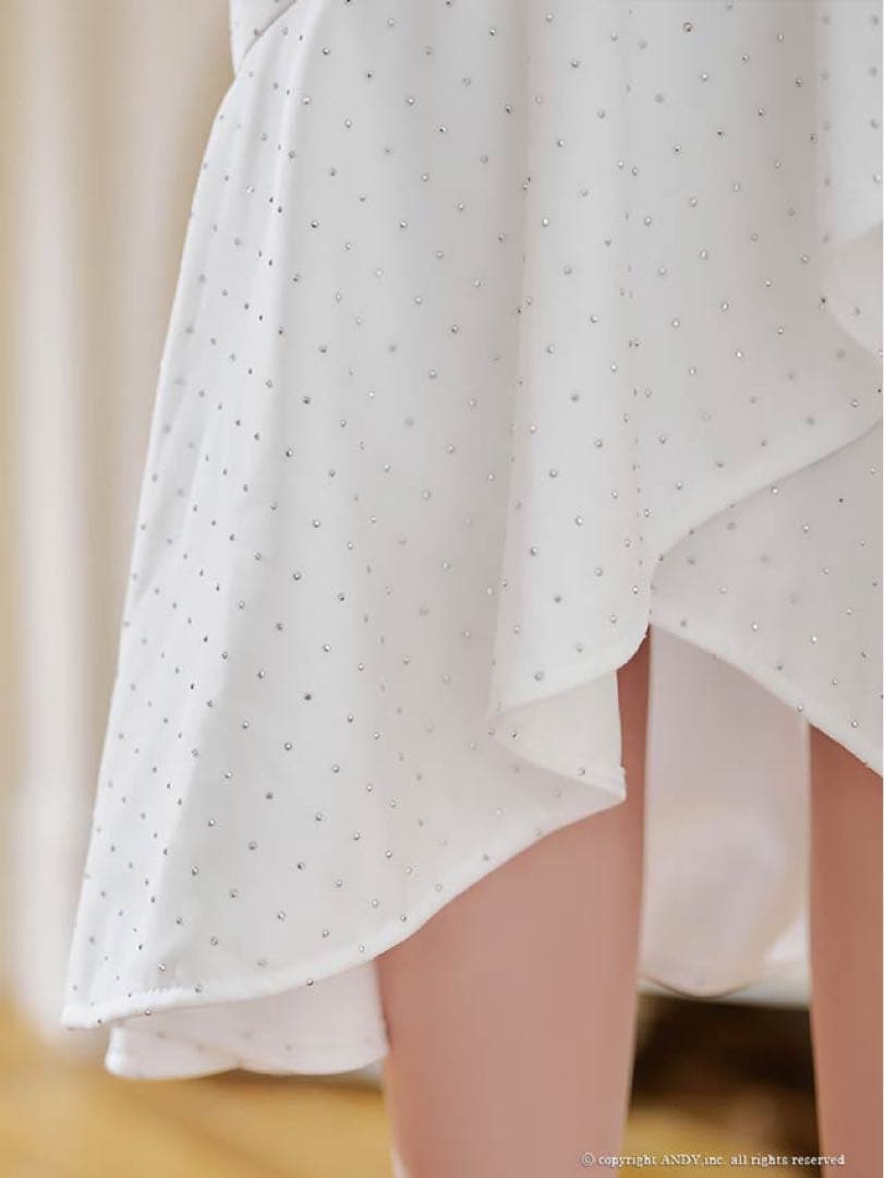 【an✨️美品】フロントジップビジュードットスタッズフリルマーメイドセットアップ