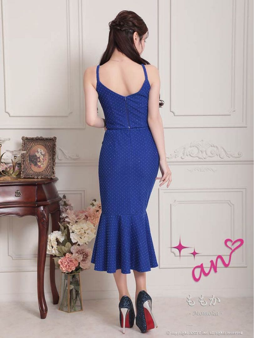 【an✨️美品】フロントジップビジュードットスタッズフリルマーメイドセットアップ