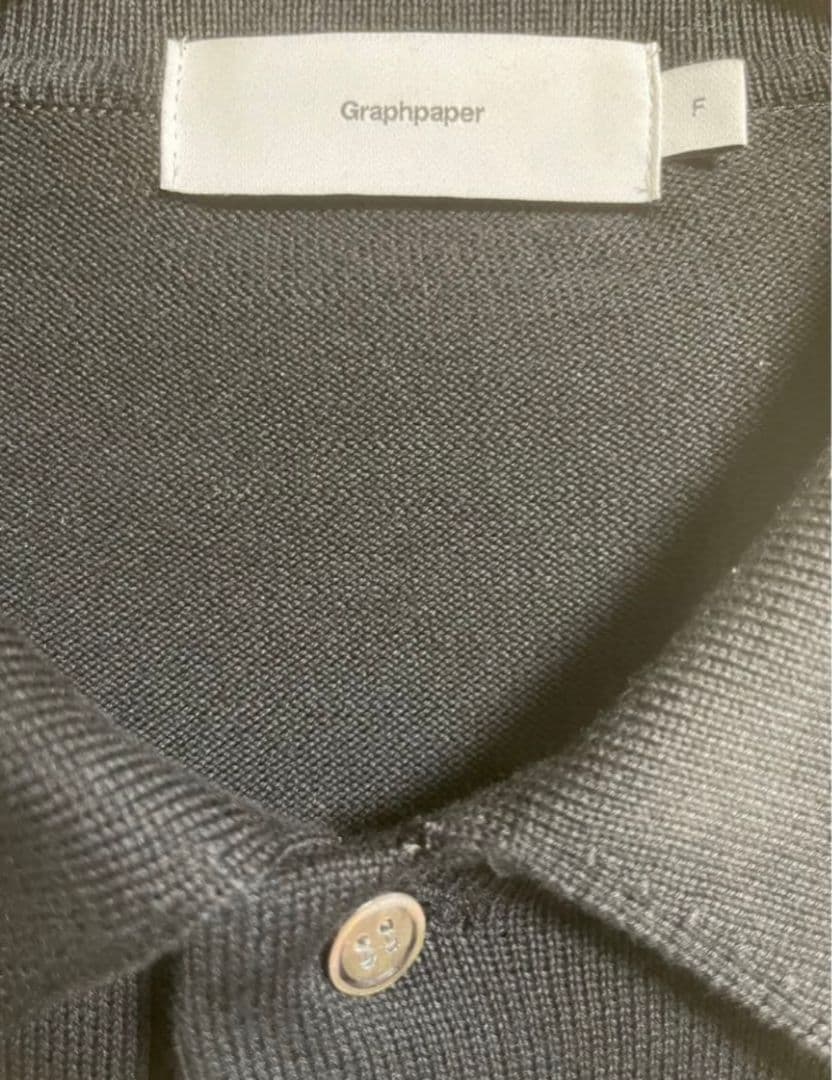 Graphpaper ブラック ニット ポロシャツ