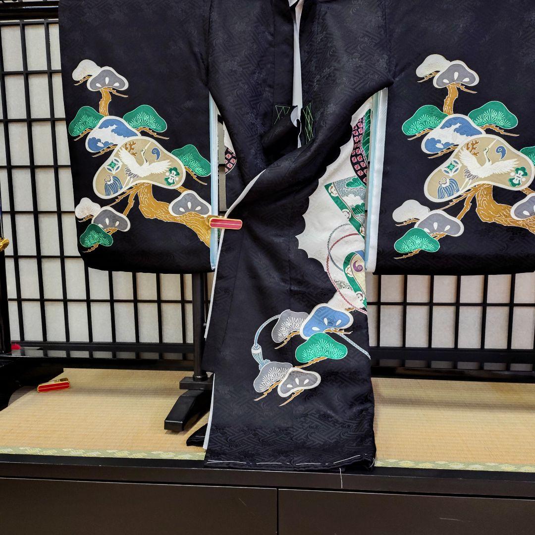 マコりン様予約中おしゃれで粋な男のお子さま宮参り山着物在庫処分011