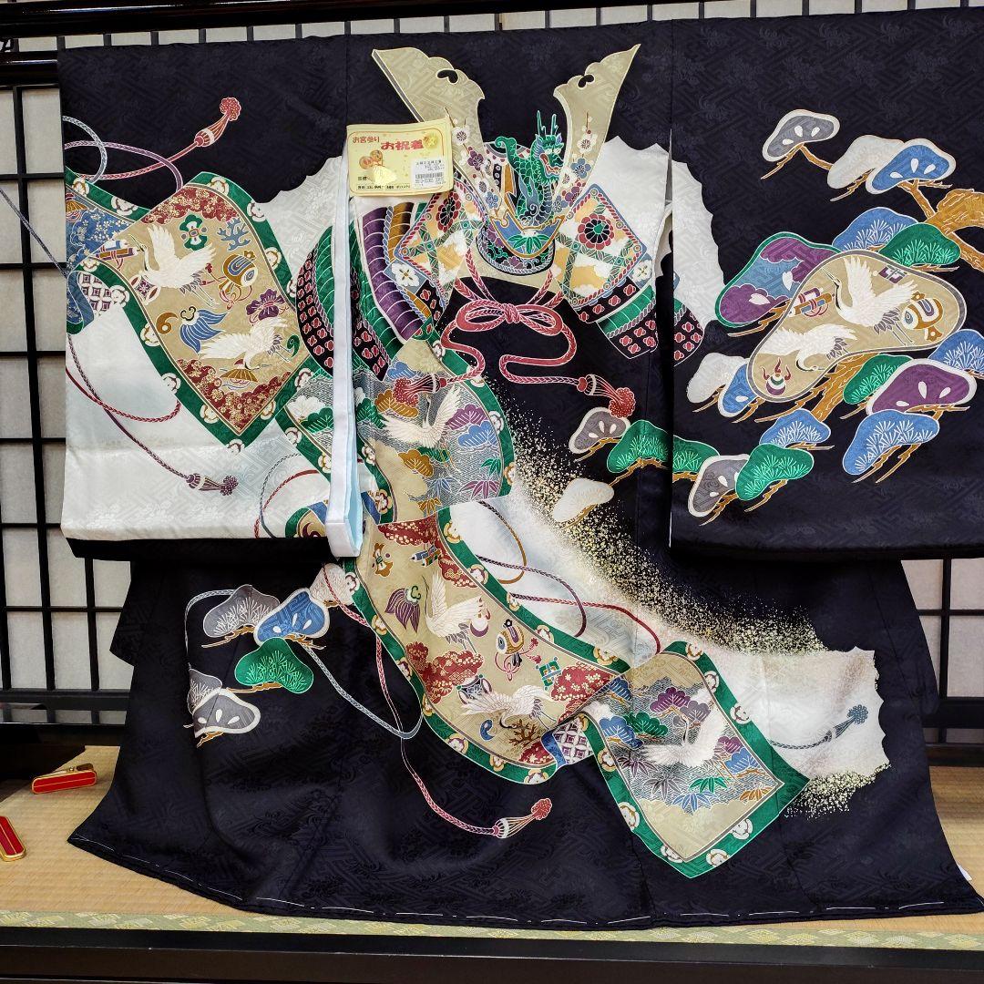 マコりン様予約中おしゃれで粋な男のお子さま宮参り山着物在庫処分011