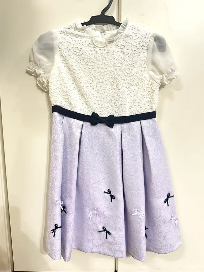 CHOPIN ジャケット付きワンピース ネイビー、白/ラベンダー　120