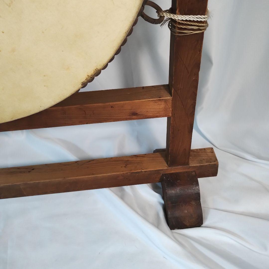 和太鼓 平太鼓 平胴太鼓 鳥居台付き 約38cm 和楽器