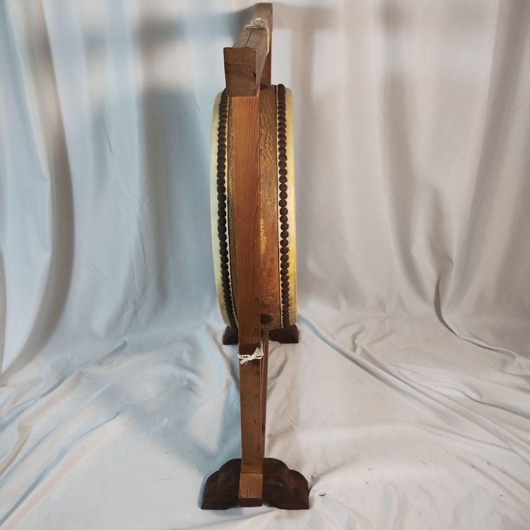 和太鼓 平太鼓 平胴太鼓 鳥居台付き 約38cm 和楽器