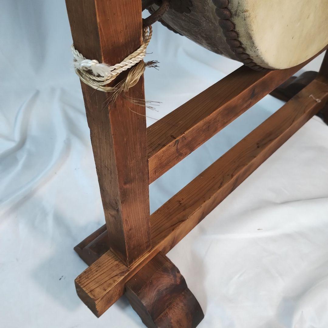 和太鼓 平太鼓 平胴太鼓 鳥居台付き 約38cm 和楽器