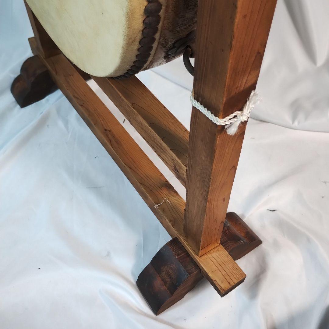 和太鼓 平太鼓 平胴太鼓 鳥居台付き 約38cm 和楽器