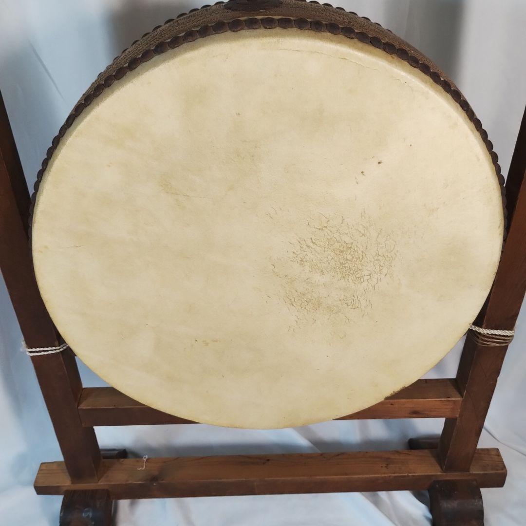 和太鼓 平太鼓 平胴太鼓 鳥居台付き 約38cm 和楽器