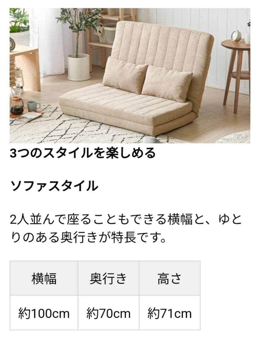 3way ソファベッド（2人掛け）