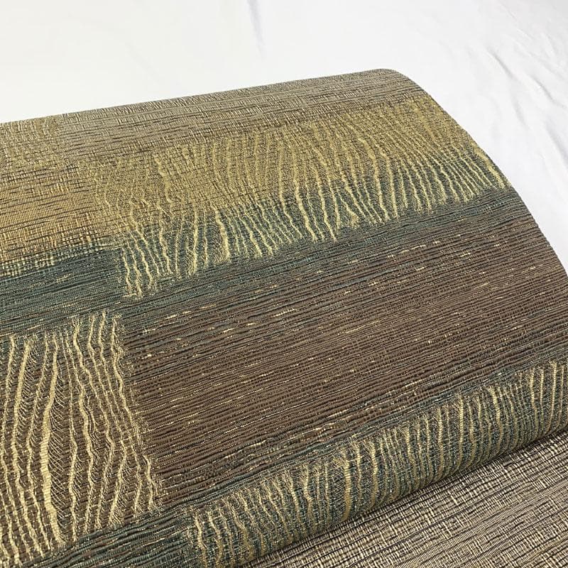 601my59◇虹彩 本泥染 横段 石畳 錦糸 全通 袋帯◇美品