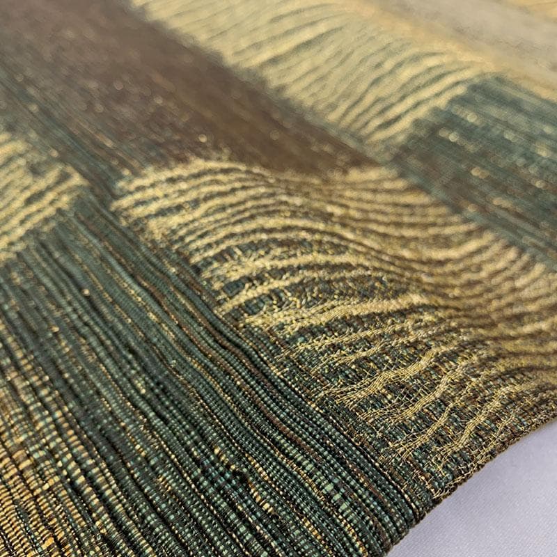 601my59◇虹彩 本泥染 横段 石畳 錦糸 全通 袋帯◇美品