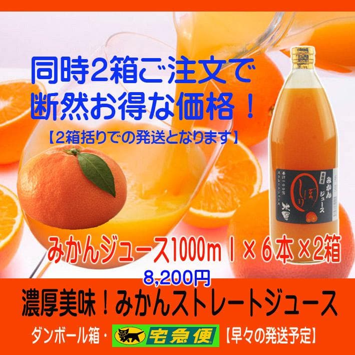 特別・限定販売：特売！濃縮還元してない・みかんジュース1000ｍｌ×12本