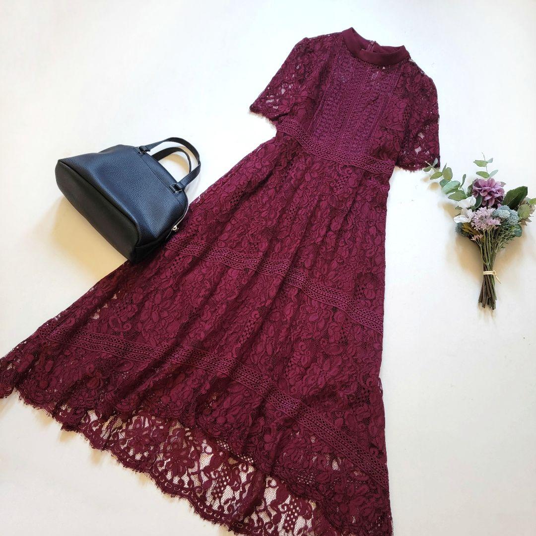 ドリードール/アサクラ●人気完売品♪ケミカルレース使いヘム裾ドレスワンピース