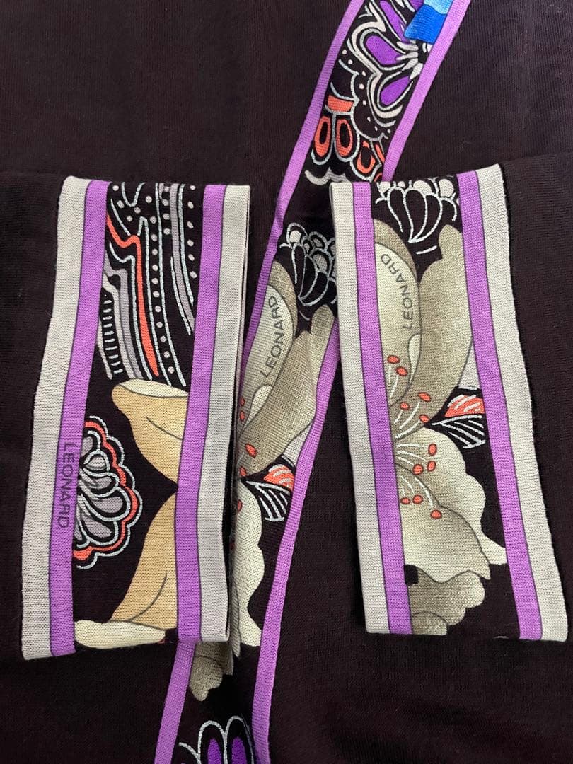 レオナール LEONARD 長袖ニット　チュニック　42パープル