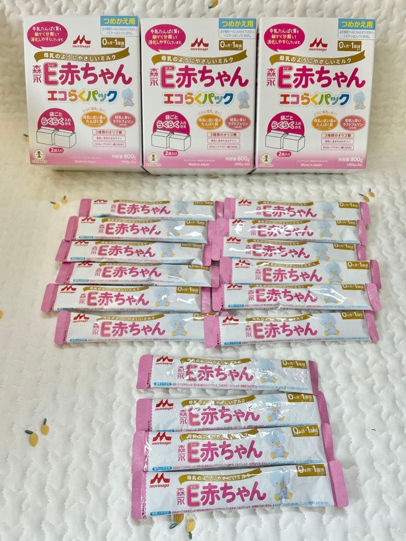 E赤ちゃん エコらくパック 400g✖️２袋　3個　　　➕スティックタイプ16本
