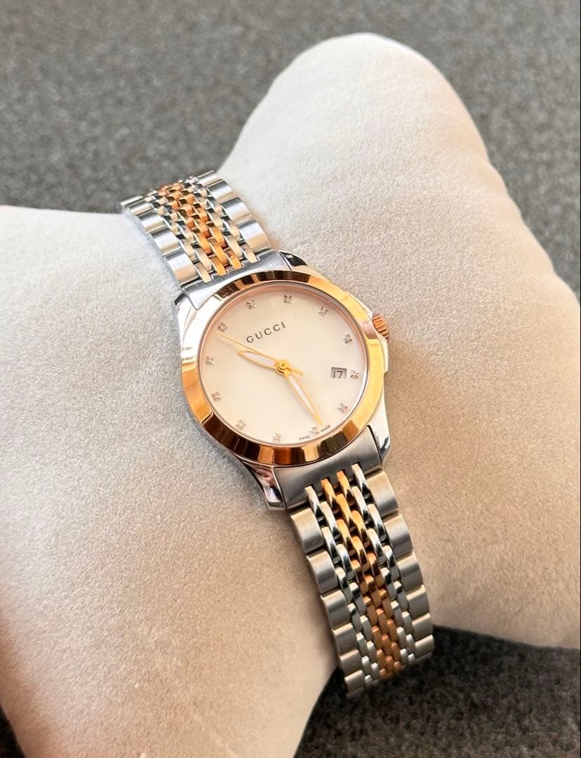 稼動 GUCCI 126.5 Gタイムレス レディース ゴールド 12Pダイヤ