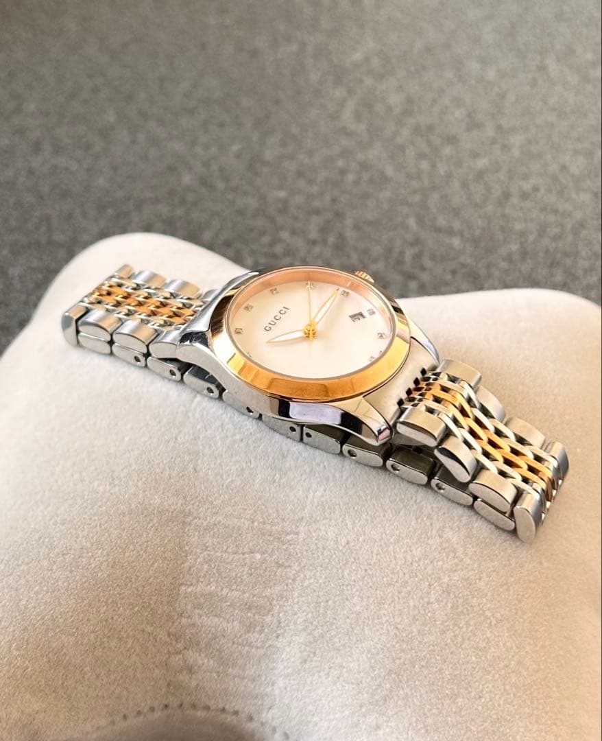 稼動 GUCCI 126.5 Gタイムレス レディース ゴールド 12Pダイヤ