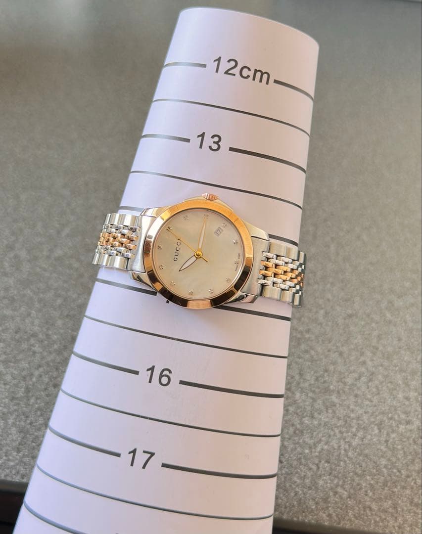 稼動 GUCCI 126.5 Gタイムレス レディース ゴールド 12Pダイヤ