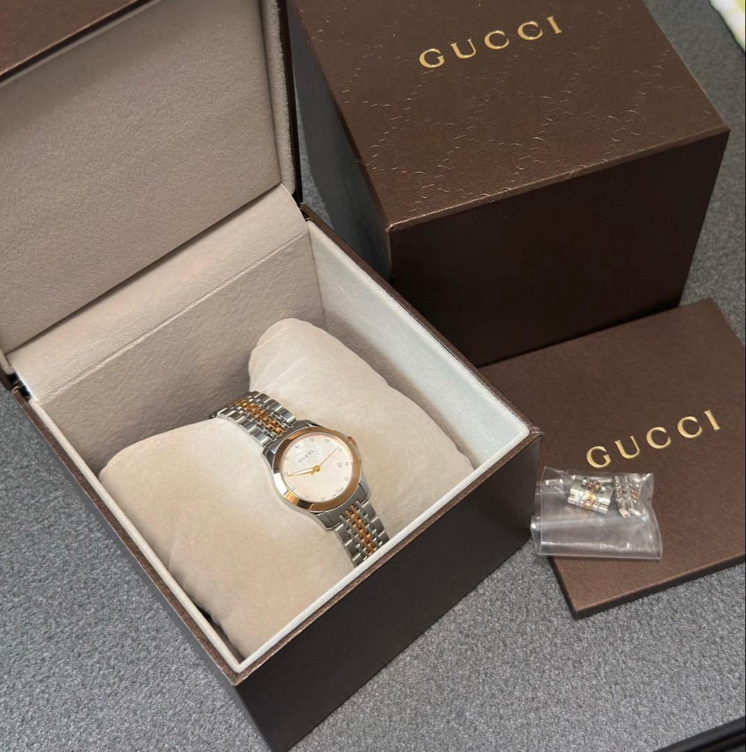 稼動 GUCCI 126.5 Gタイムレス レディース ゴールド 12Pダイヤ