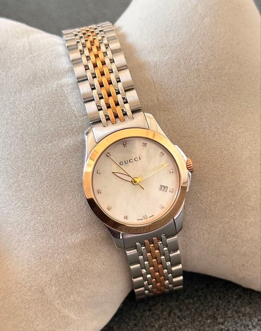 稼動 GUCCI 126.5 Gタイムレス レディース ゴールド 12Pダイヤ