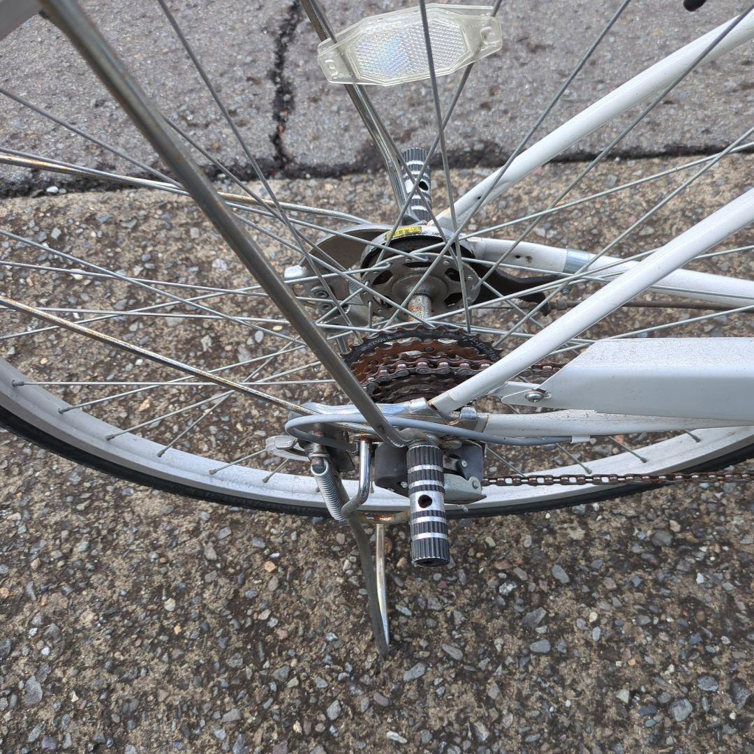 シティサイクル ホワイト 前カゴ・リアキャリア付き