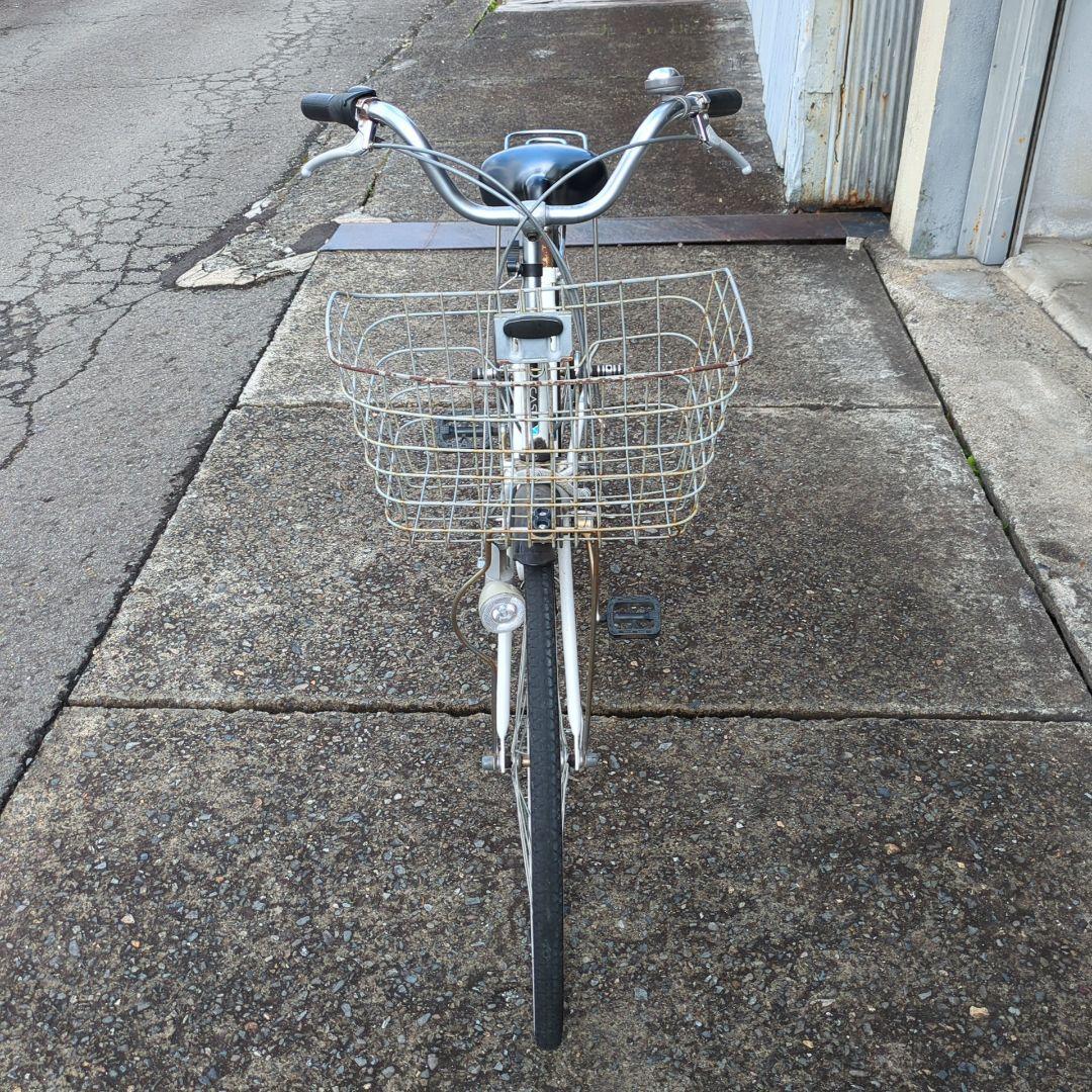 シティサイクル ホワイト 前カゴ・リアキャリア付き