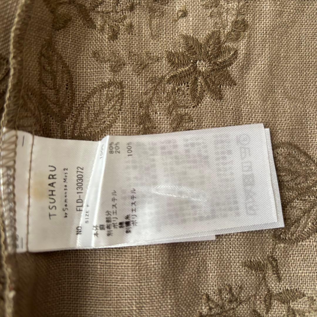 【新品】ツハル　リネン総刺繍コートワンピース　羽織　スプリングコート