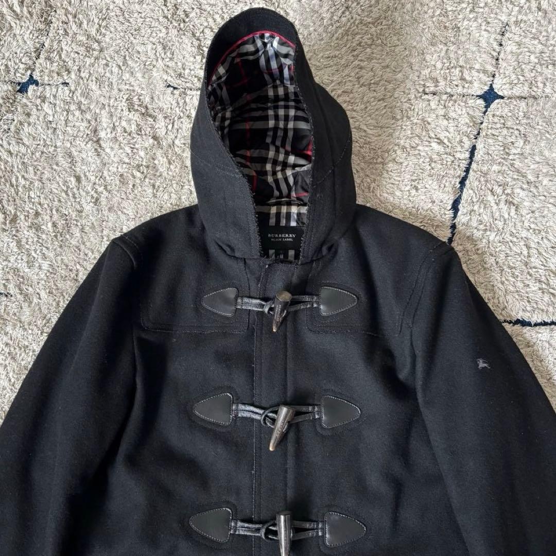 バーバリーブラックレーベル　ダッフルコート　加工　ロゴ刺繍　キルティング　Ｌ