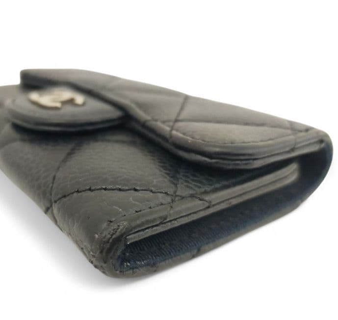 シャネル　キーケース 6連 マトラッセ　キャビアスキン ココマーク　ブラック