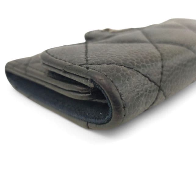 シャネル　キーケース 6連 マトラッセ　キャビアスキン ココマーク　ブラック