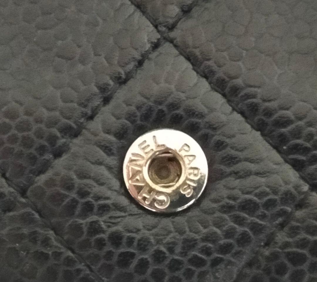 シャネル　キーケース 6連 マトラッセ　キャビアスキン ココマーク　ブラック