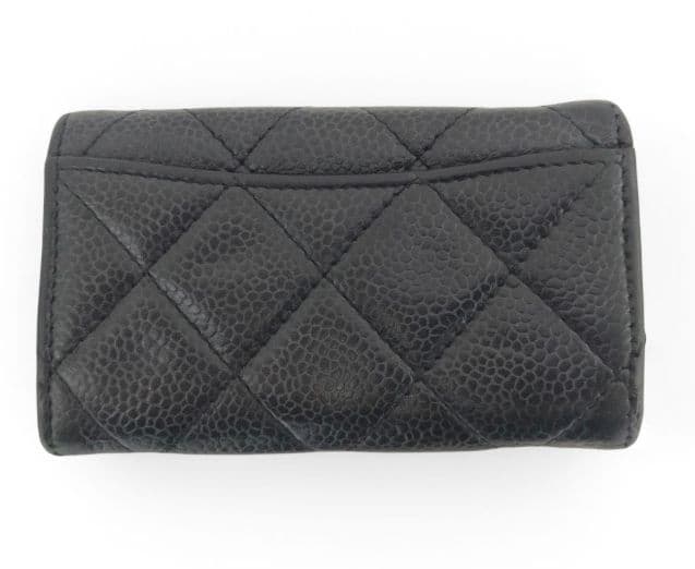 シャネル　キーケース 6連 マトラッセ　キャビアスキン ココマーク　ブラック