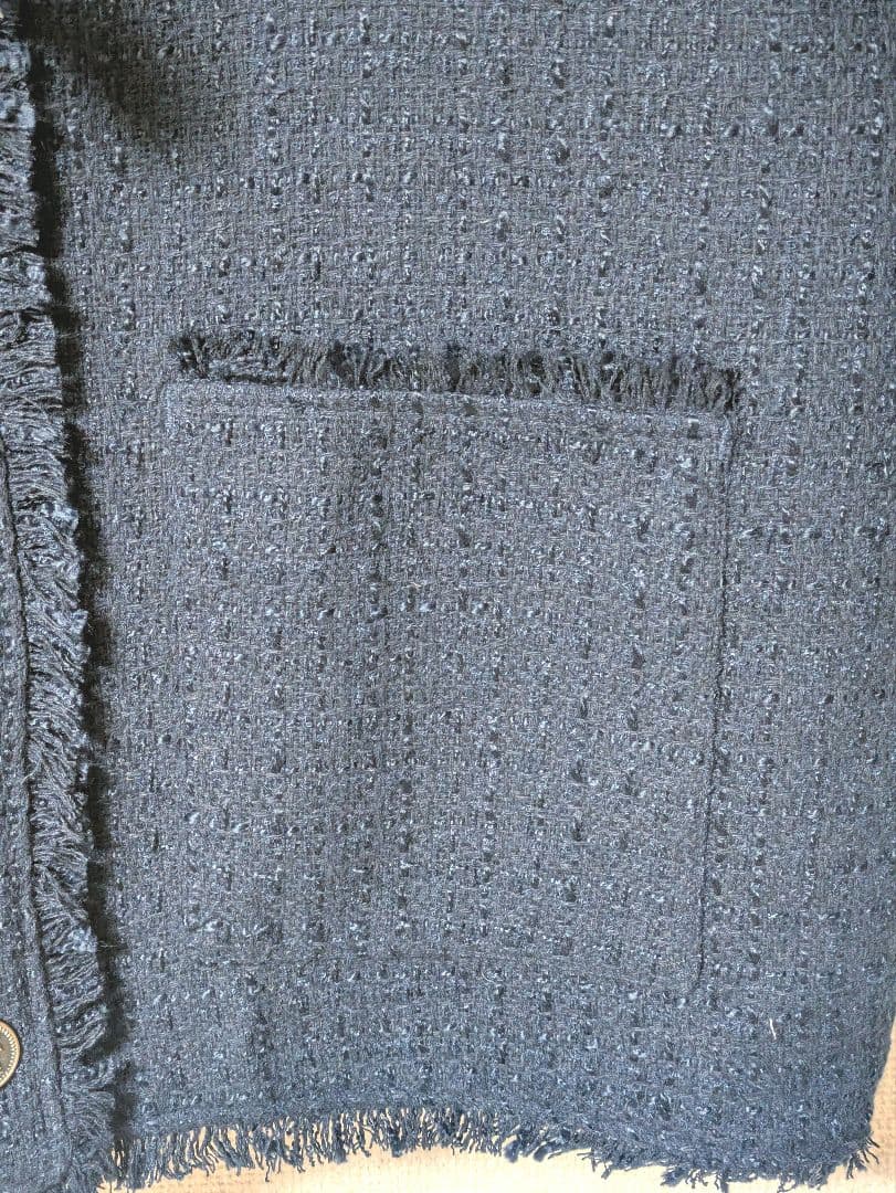 【studio CLIP】ドルマンツイードジャケット ネイビー